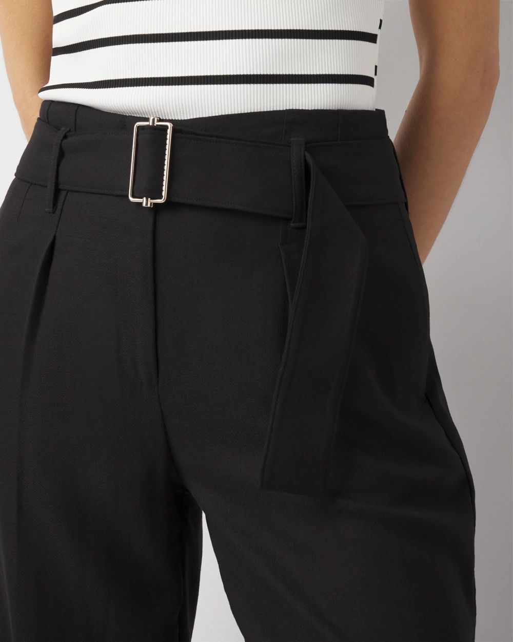 High-Rise Belted Wide Leg Trouser | White House Black Market